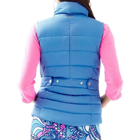Lilly Pulitzer Isabelle Puffer Vest Blue Size XS - Picture 4 of 14